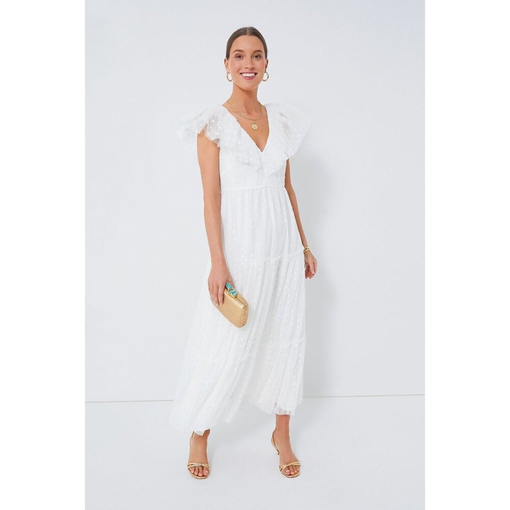 Tuckernuck White Tulle Giselle Dress Gown sz M NWT Maxi Cocktail Party Bridal